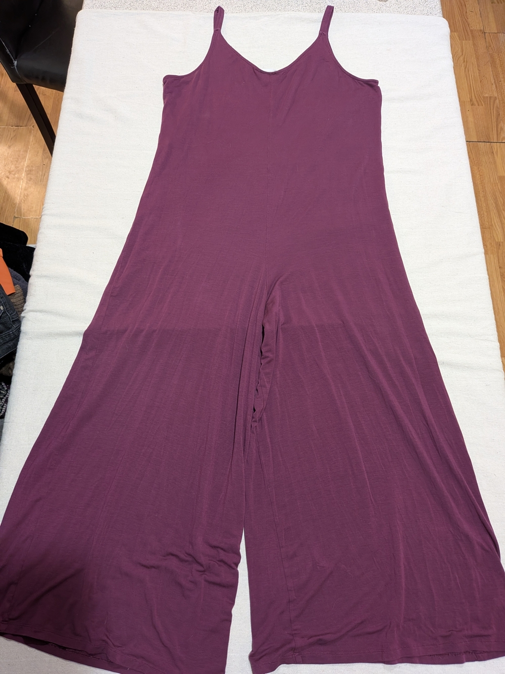 Athleta Nighttime Bliss Sleep Romper Plum V Neck Wide Leg - Picture 3 of 6